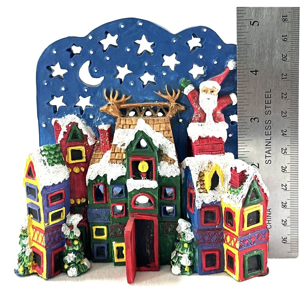 The Magic of Candlelight Handpainted Christmas Holiday Candle Holder - Picture 9 of 10